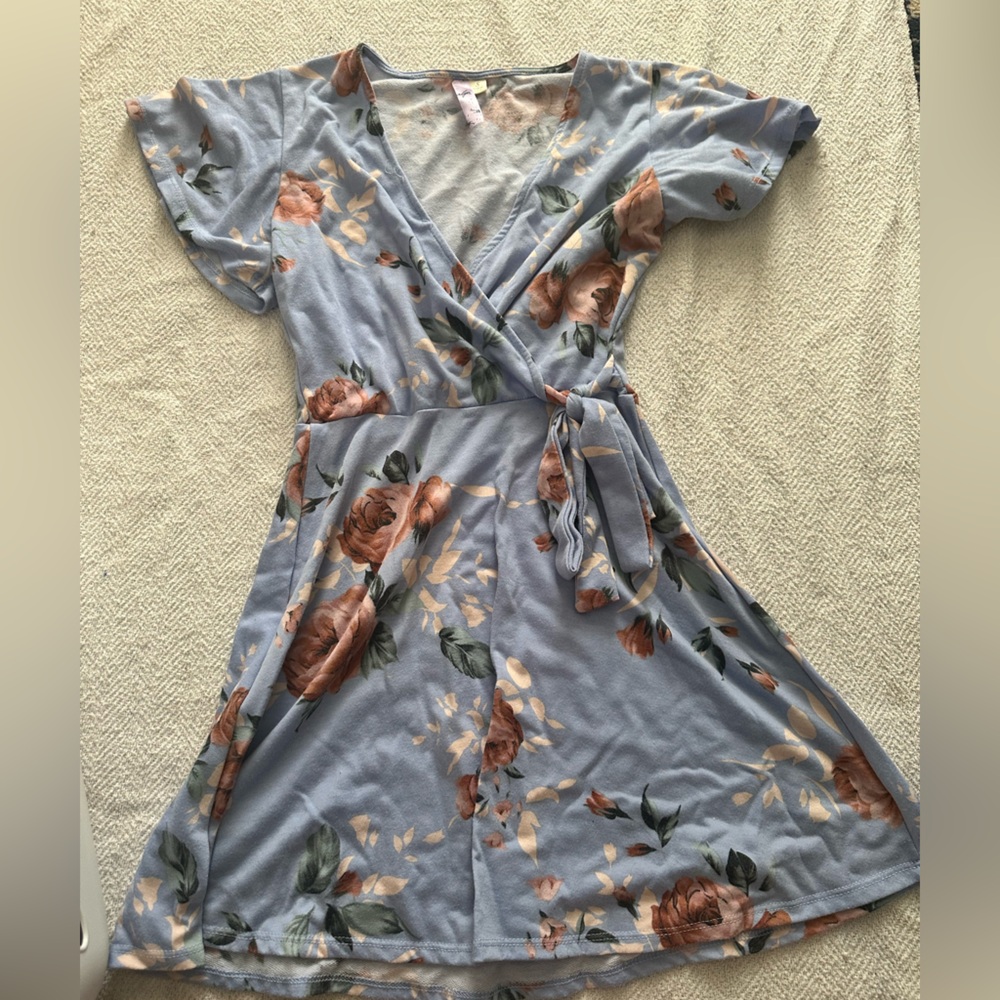 Floral wrap mini dress